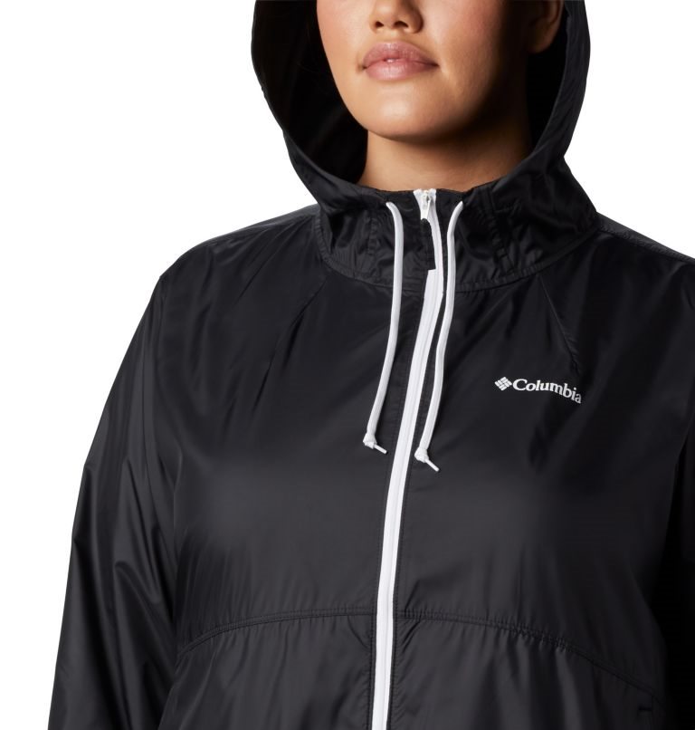 Columbia Flash Forward Windbreaker Jakke Dame Svarte | Plus Size 82451V